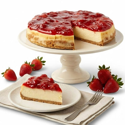 Andy Anand Strawberry Swirl Cheesecake 9" - Gourmet No-Bake Delight
