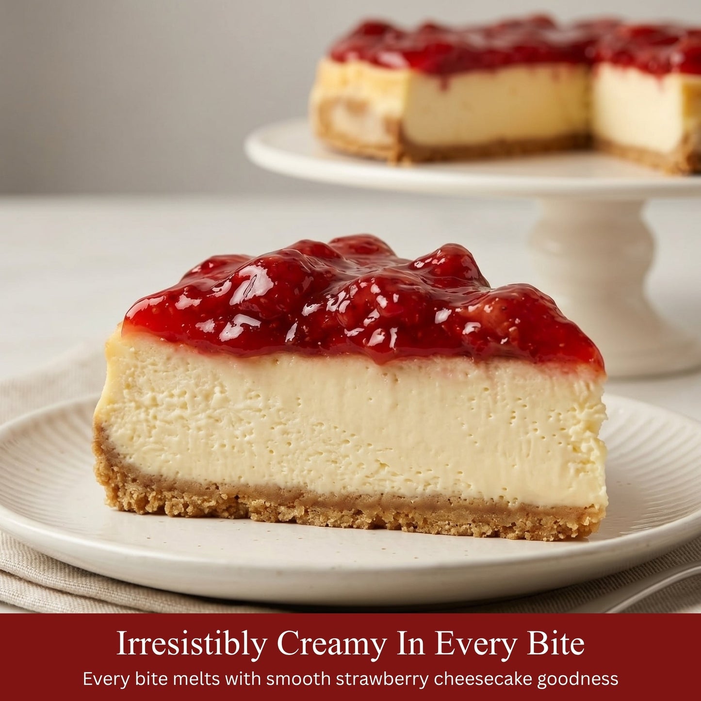 Gâteau au fromage à la fraise swirl Andy Anand 9" - Délice gourmet sans cuisson