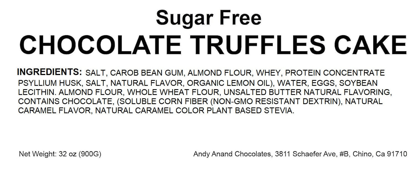 Indulgent Sugar Free Chocolate Truffle Cake - 2 lbs