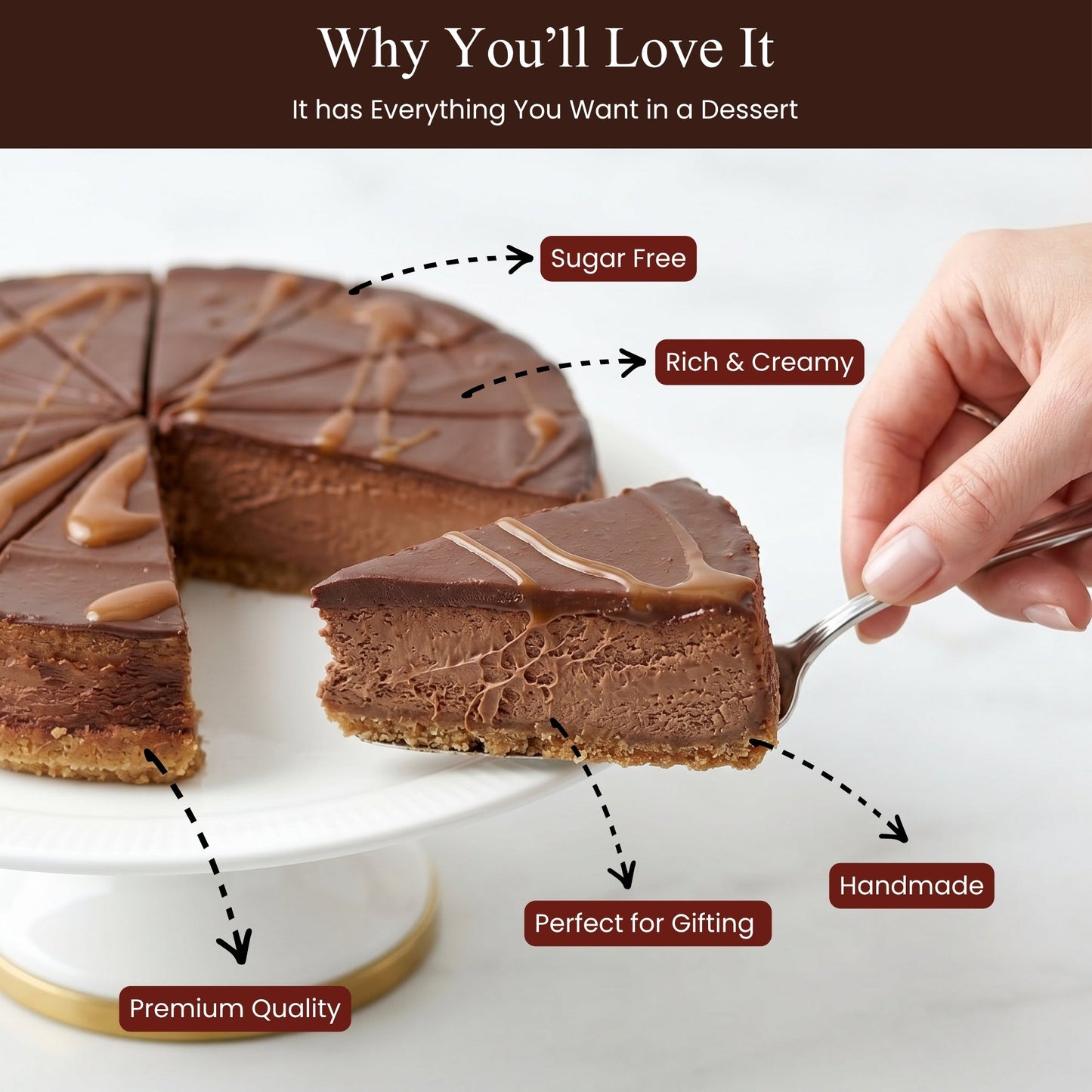 Tarta de Queso de Chocolate Sin Azúcar Andy Anand - 2 lbs