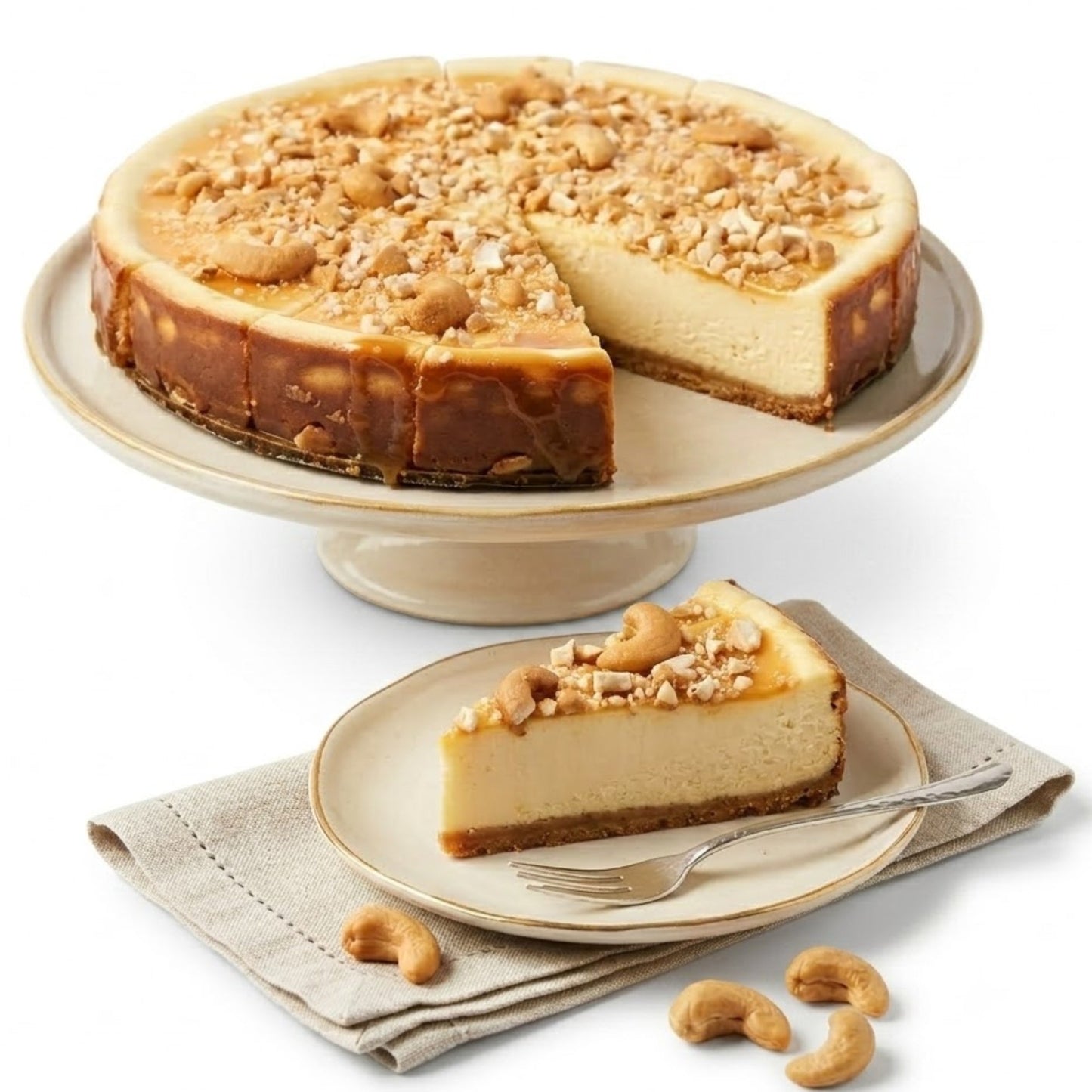 Cheesecake aux noix de cajou et caramel Andy Anand 9" - Pas de cuisson requise