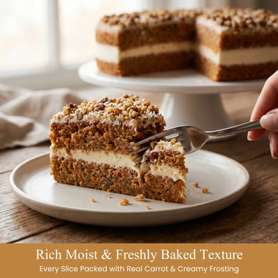 Andy Anand Indulgent Sugar Free Carrot Cake - Freshly Baked Delight (3.2 lbs)