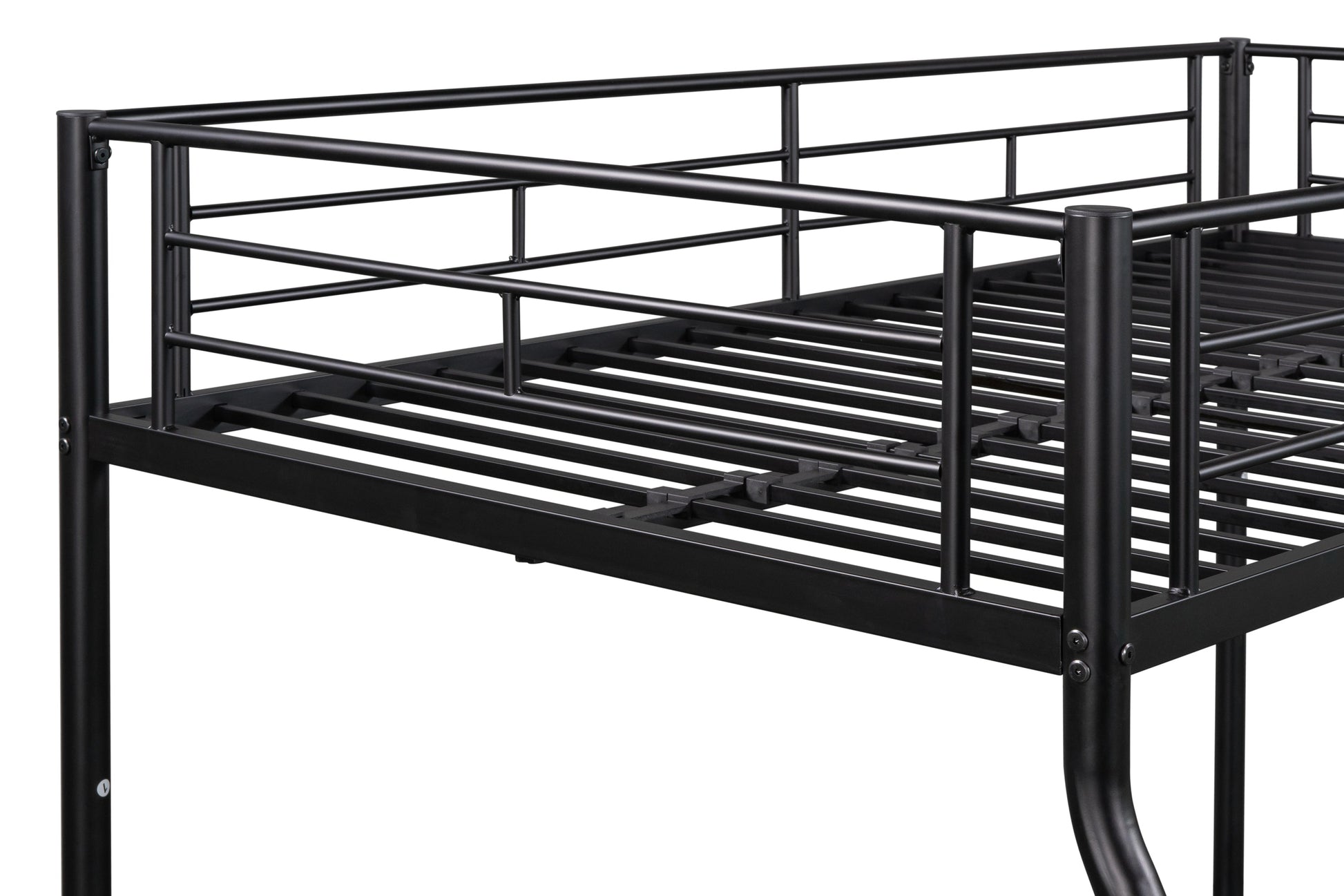Metal Twin over Full Bunk Bed/ Heavy-duty Sturdy Metal/ Noise Reduced/ Safety Guardrail/ CPC Certified/ No Box Spring Needed - Korvel
