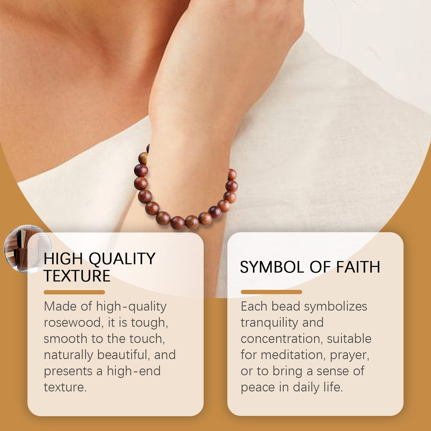 Rosewood Bracelet Unisex Everyday Decor With Rosewood Bracelet Beaded - Korvel