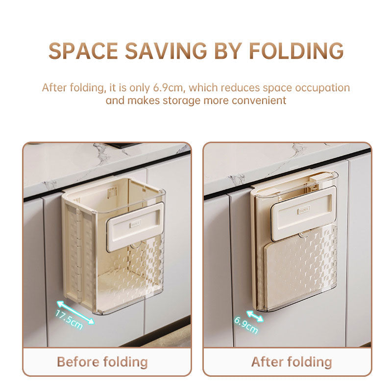 Premium Folding Wall-Mounted Trash Can for Kitchen & Home