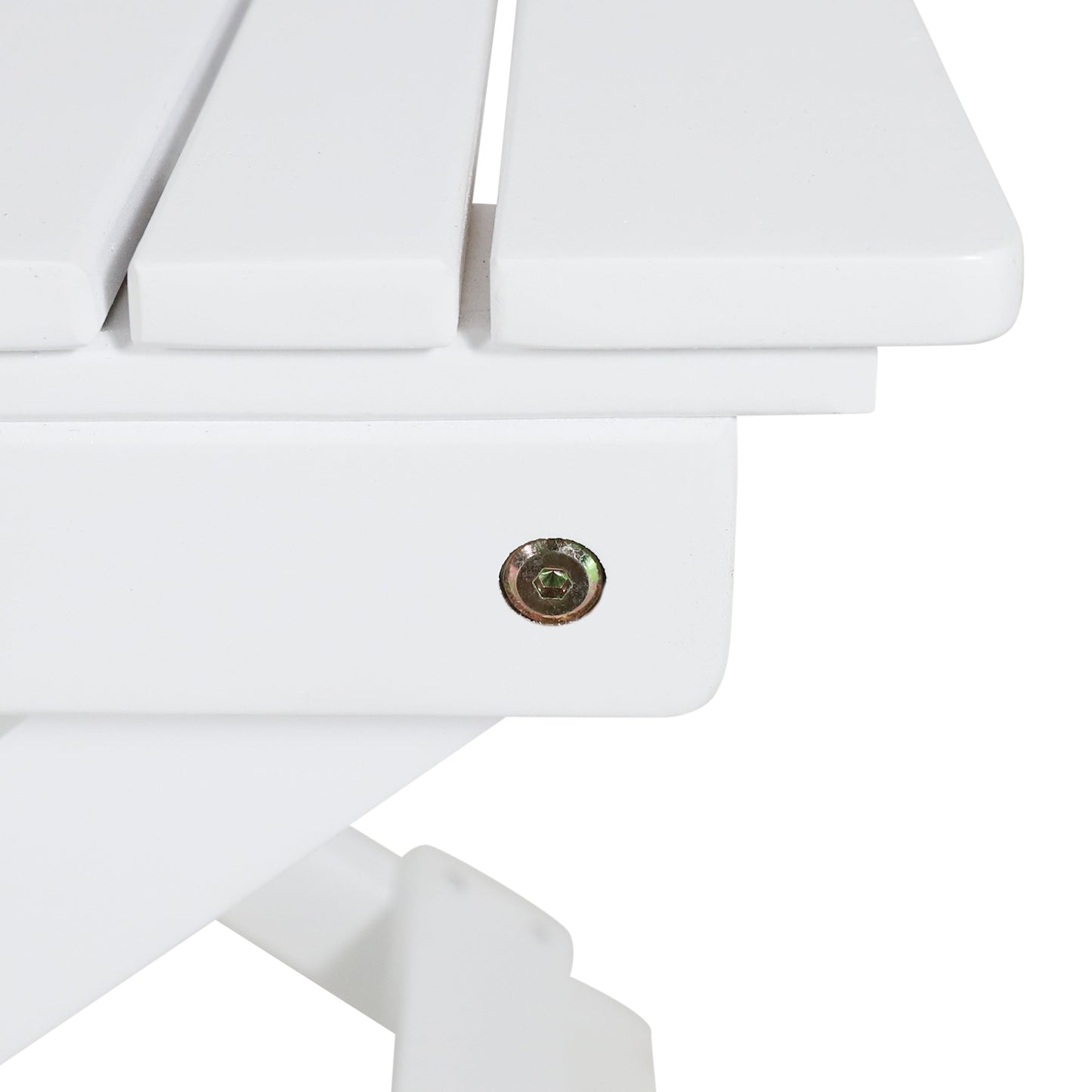 Elegant Outdoor Folding Wooden Side Table - White