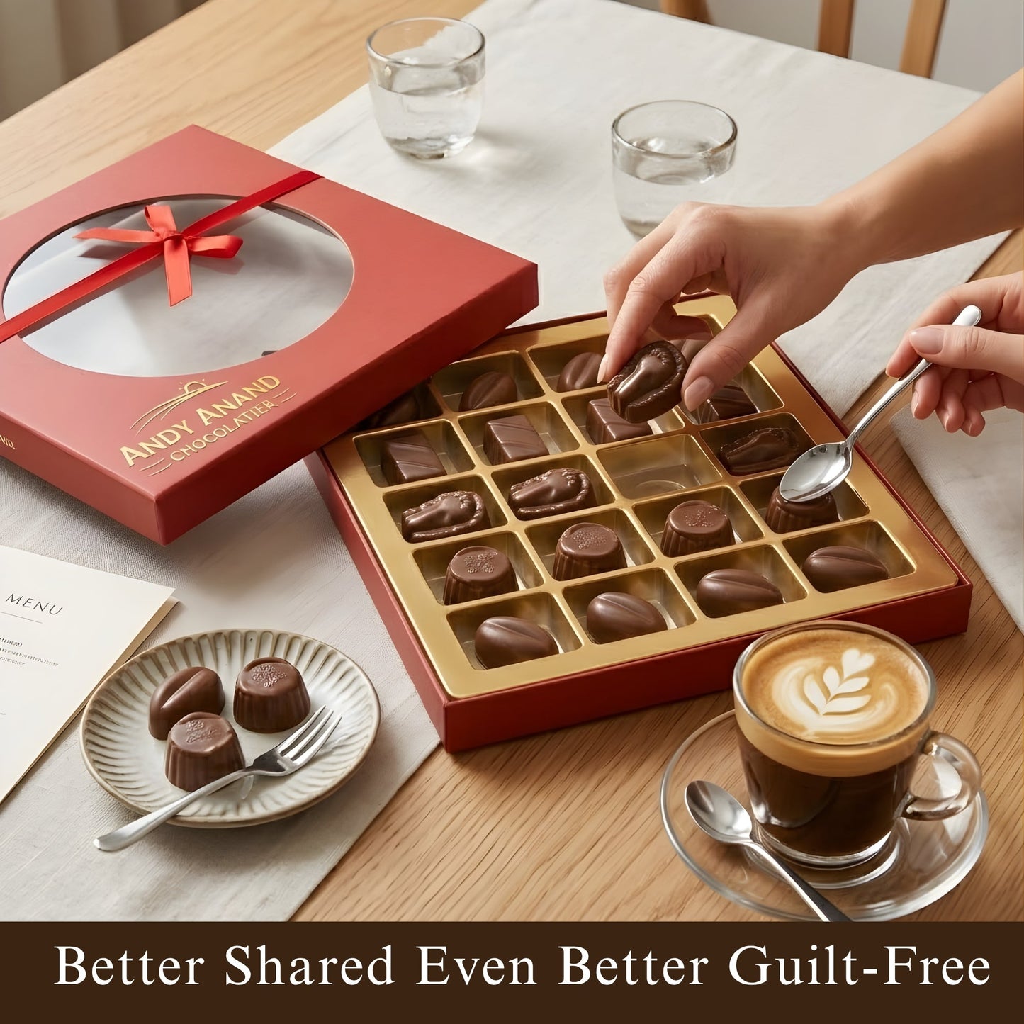 Andy Anand 24 pcs Sugar Free Vegan Dark Chocolate Truffles