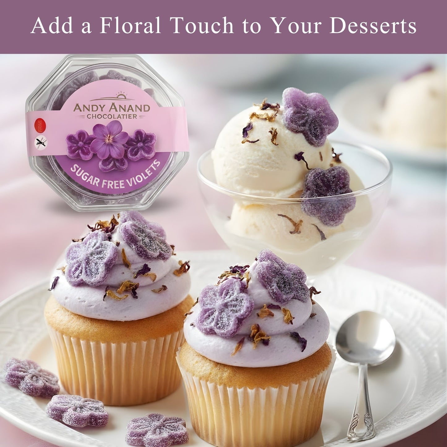 Andy Anand Sugar Free Violet Candy - 150 Pc Pack