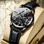 New Men's Watch Student Men's Night Light Waterproof Sports Leather Strap Black Quartz Watch - Korvel