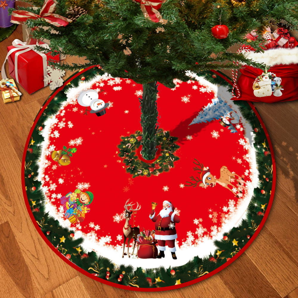 Deer Head Snowflake Santa Claus Gift Box Series Christmas Tree Bottom Decoration Apron Atmosphere Decoration - Korvel