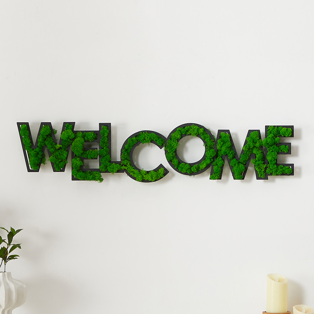 WELCOME Letter Art Moss Wall Decor - Korvel