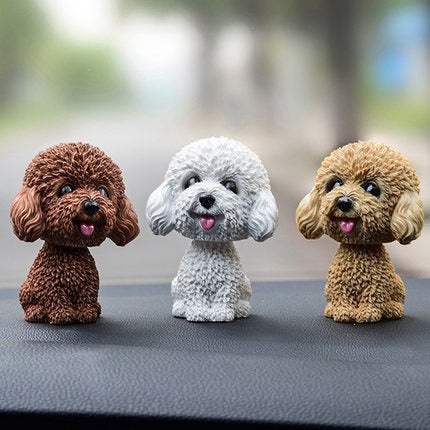 Cute doll decorations in the car, resin bobblehead dog animal bulldog, creative cute car ornaments - Korvel