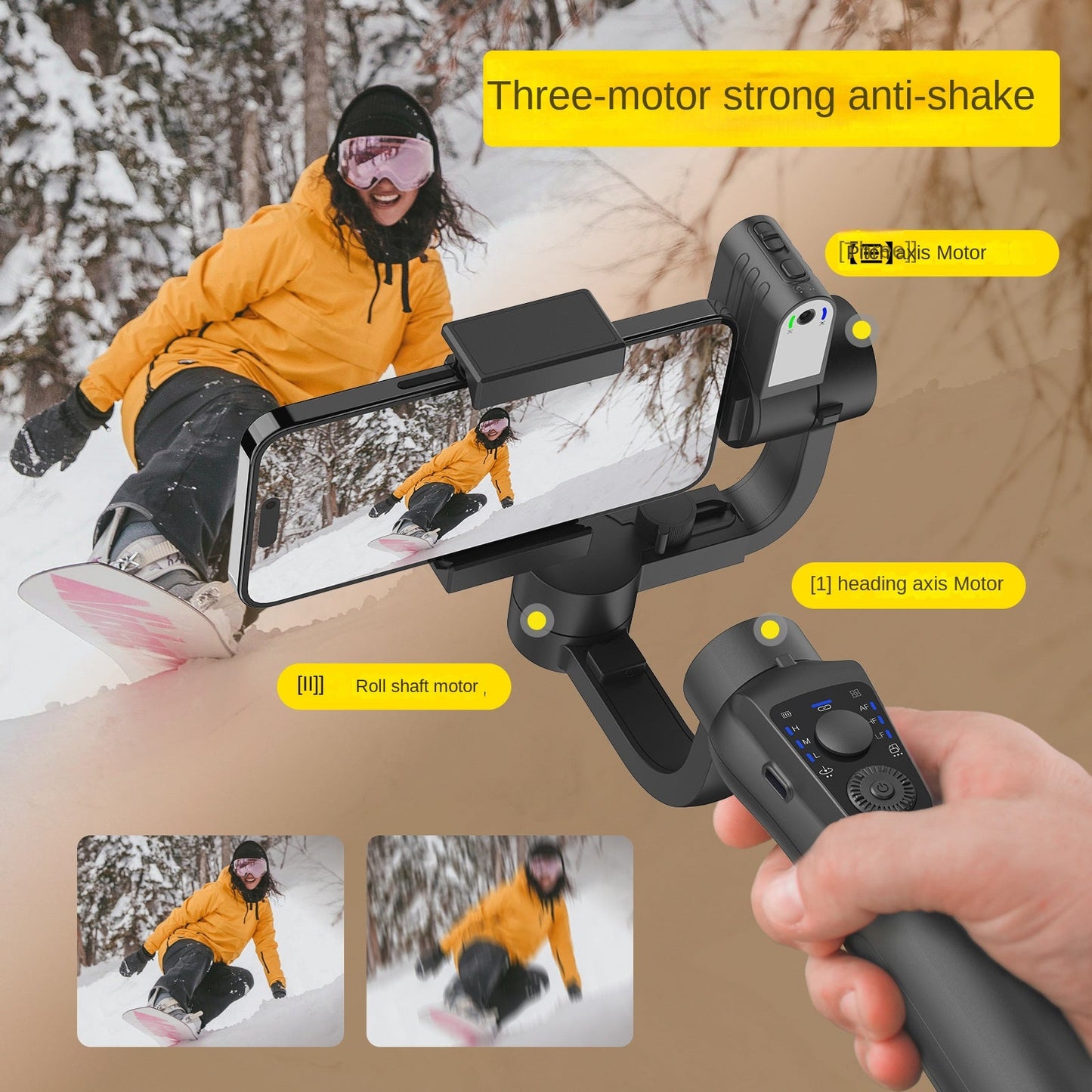 S5B classic handheld gimbal intelligent orthogonal three-axis anti shake phone stabilizer phone gimbal - Korvel