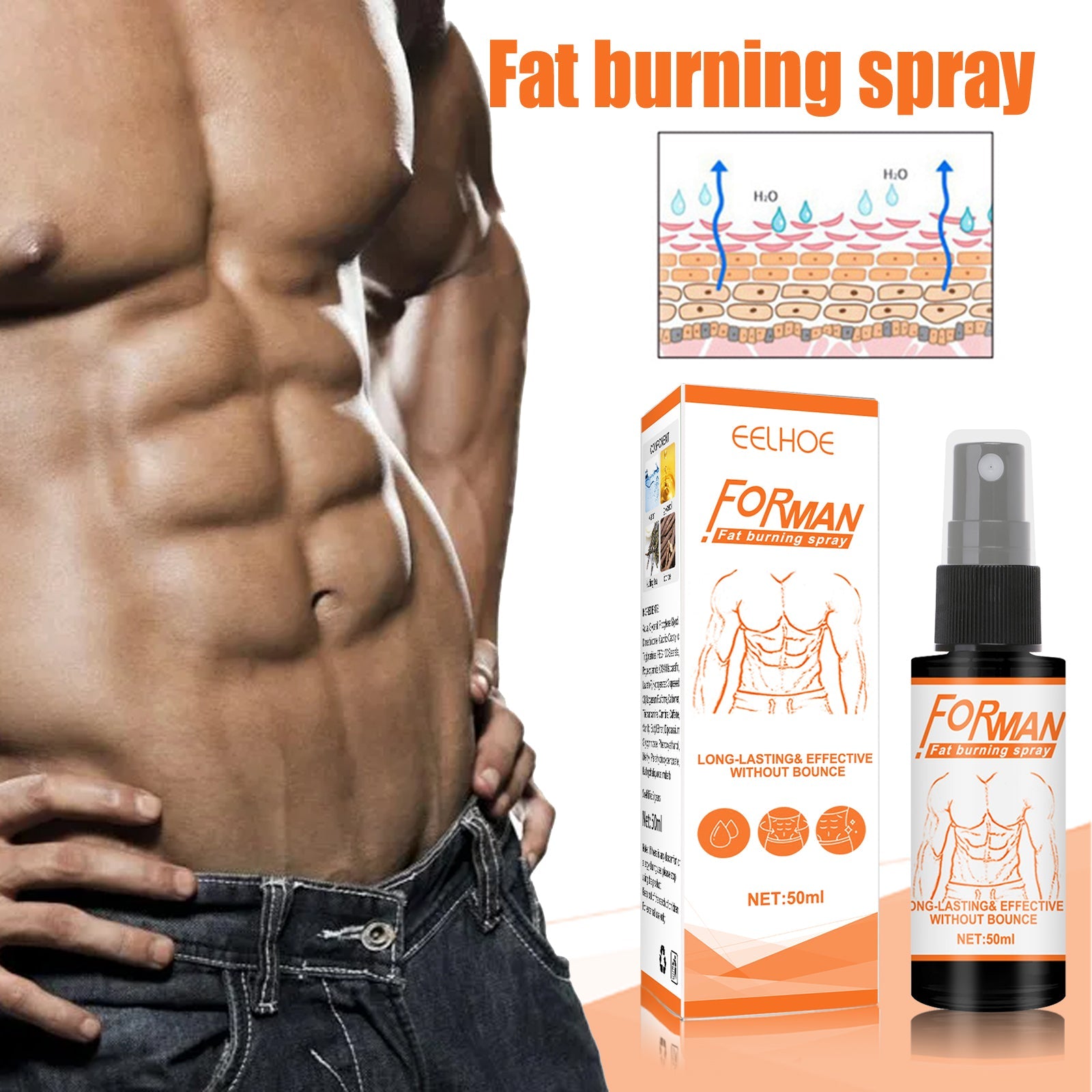 Men's Abs Spray Vest Line Body Sculpting Cream Exercises Chest To Increase Muscle Body Care - Korvel