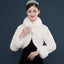 Bride's wedding dress fur shawl women's warm white cloak cheongsam jacket red cloak - Korvel