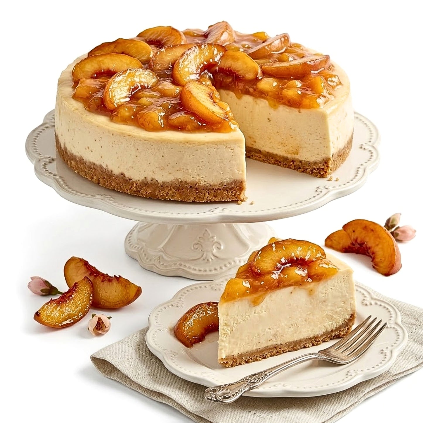Andy Anand's Sugar Free Peach Cheesecake 9" - Premium Dessert