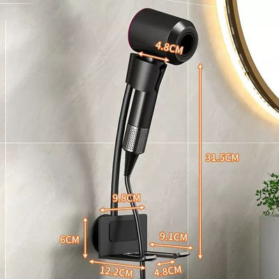 Wall-Mounted Hair Dryer Bracket - No Punching Required
