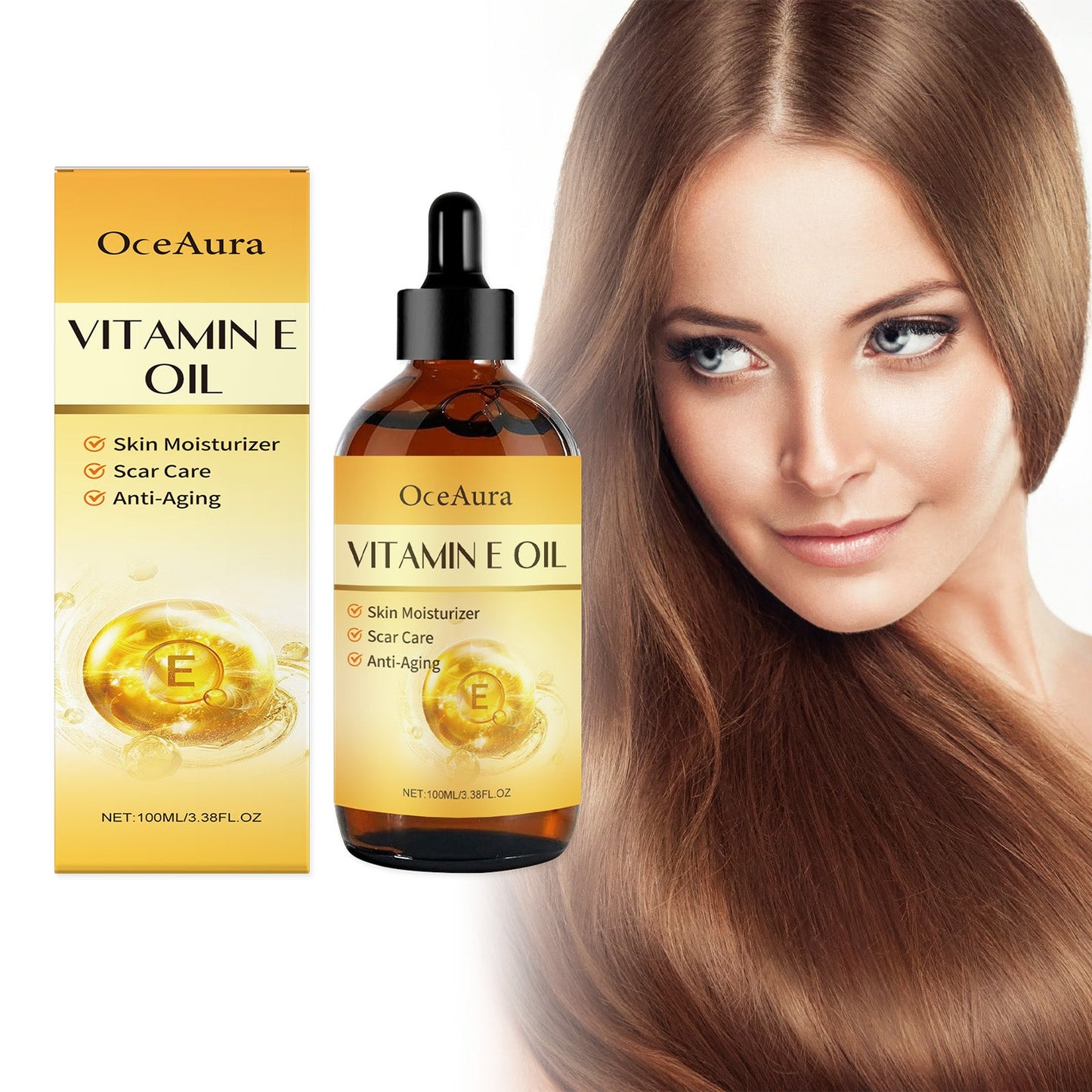 Huile de soin pour la peau multi-usages à la vitamine E premium