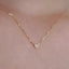 S925 pure silver plated with 14K gold mini heart necklace women's diamond studded peach heart extremely fine collarbone chain ﻿ - Korvel