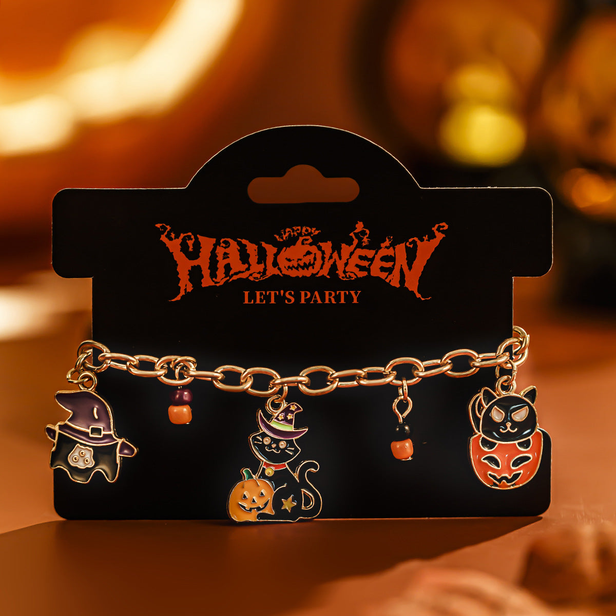 Halloween Party Ghost Bracelet Trendy Girl Pumpkin Festival Alloy Pendant Handmade Girl - Korvel