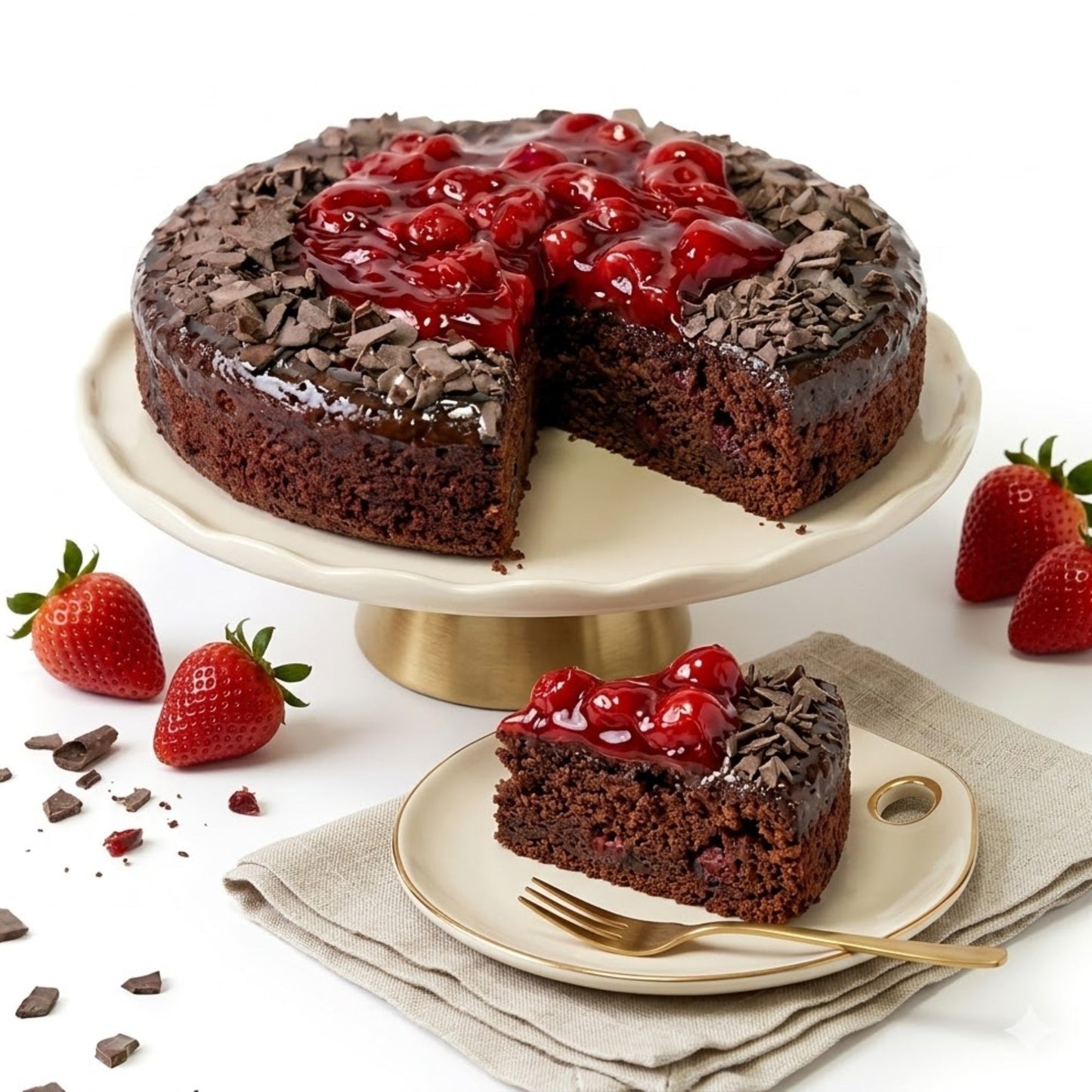 Andy Anand Gluten Free Chocolate Strawberry Cake 9" - Decadent Dessert