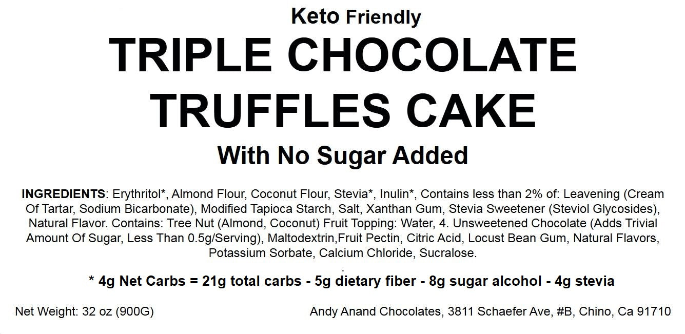 Pastel de Trufa de Chocolate Keto Sin Azúcar Andy Anand - 9" Delicia Gourmet