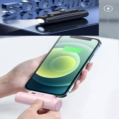 New creative power bank flashlight outdoor LED mini capsule portable fast charge 5000mAh power bank - Korvel