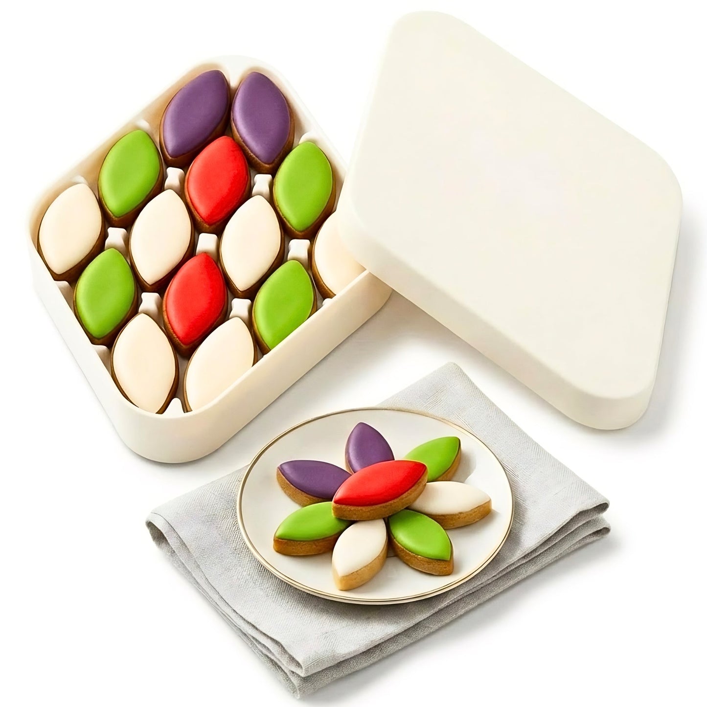 Caramelos de Almendra Calissons Andy Anand, 28 piezas, 5 sabores - Caja de regalo gourmet