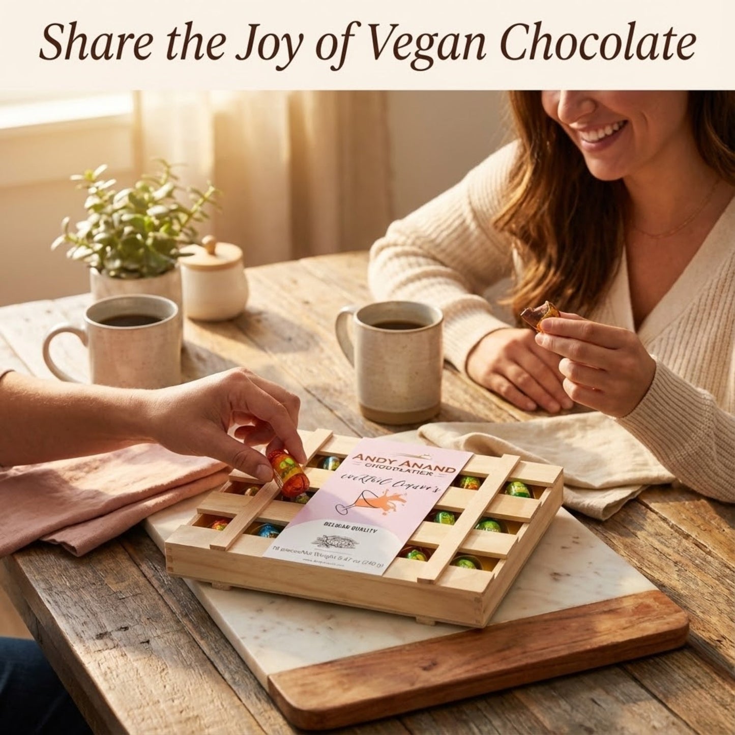 Chocolate vegano sin alcohol Andy Anand – 18 piezas, 6 sabores únicos