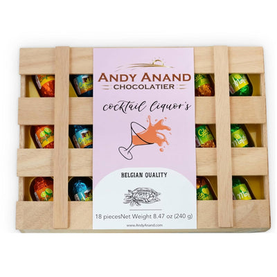 Andy Anand European Cocktail Flavored Chocolate - 18 Pc Vegan Dark Chocolate