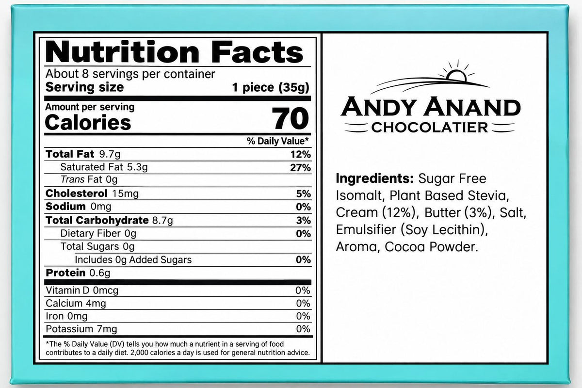 Bonbons durs au caramel au beurre sans sucre Andy Anand - 40 pièces