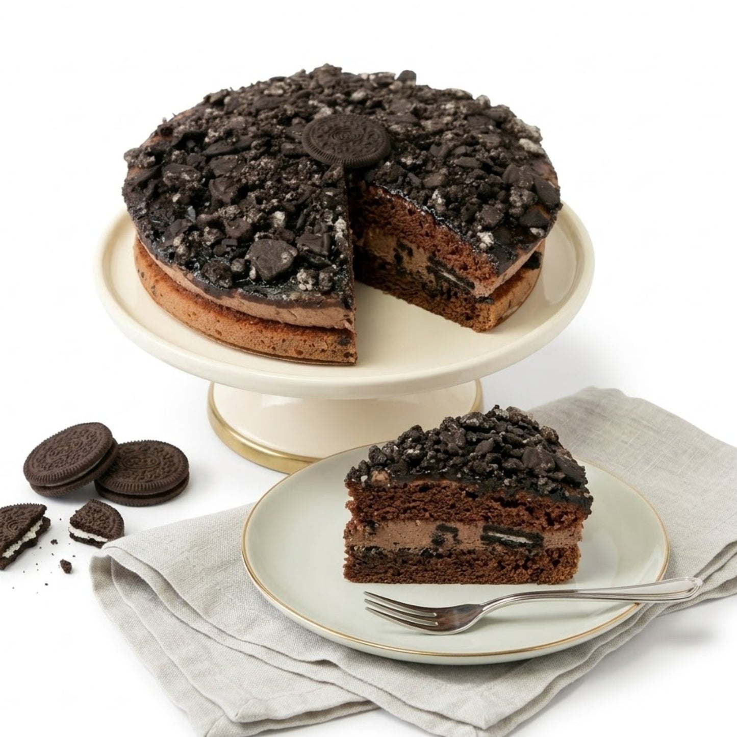 Tarta Exquisita de Galletas y Crema Sin Gluten de 9" - Recién Horneada