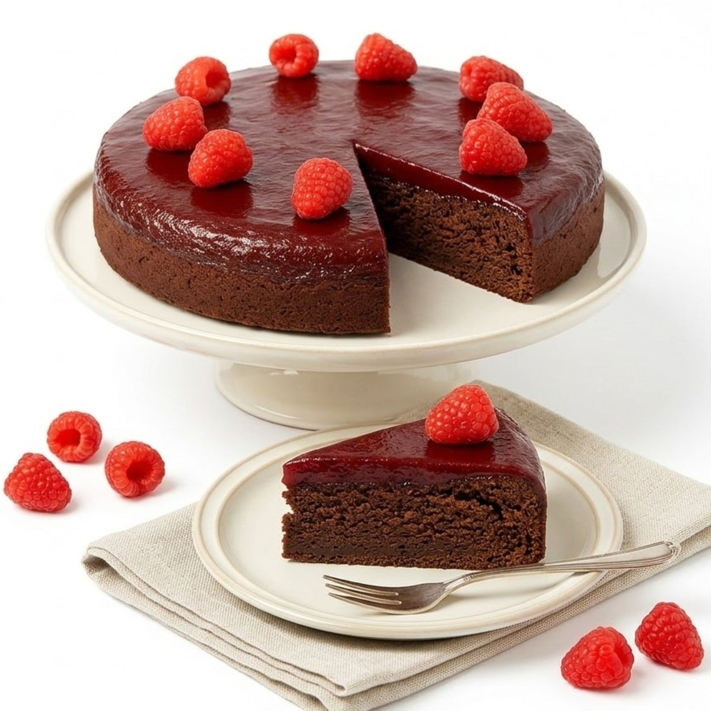 Pastel de Chocolate con Frambuesa Sin Gluten de 9" Andy Anand Exquisito