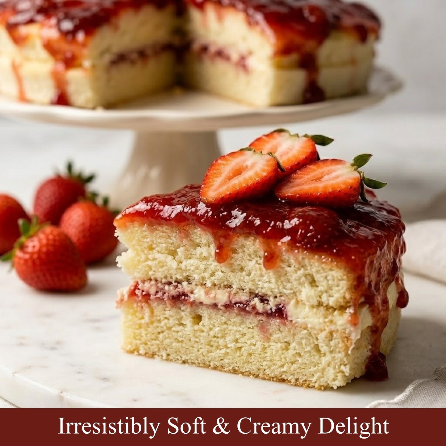 Pastel de Fresa Tradicional Andy Anand - 2 lbs de Sabor Delicioso