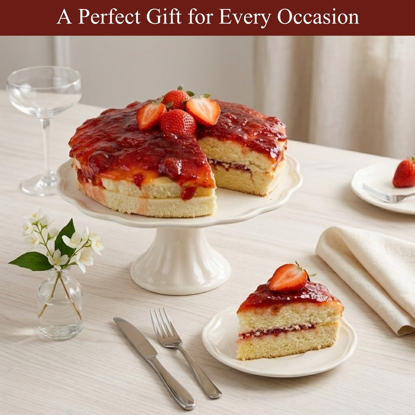 Andy Anand Indulgent Sugar Free Strawberry Cake 9"
