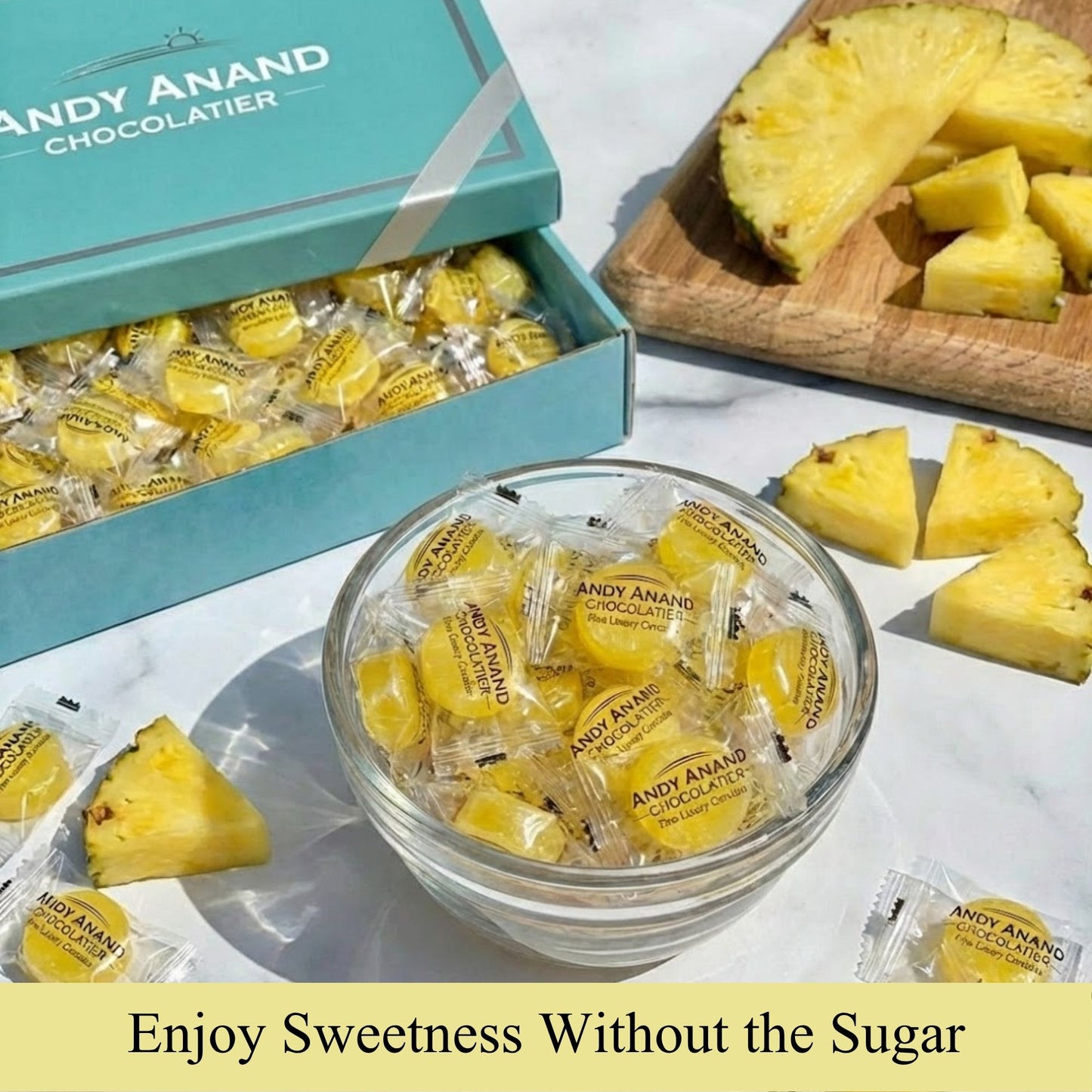 Caramelo de Piña Sin Azúcar Andy Anand - Indulgencia Tropical