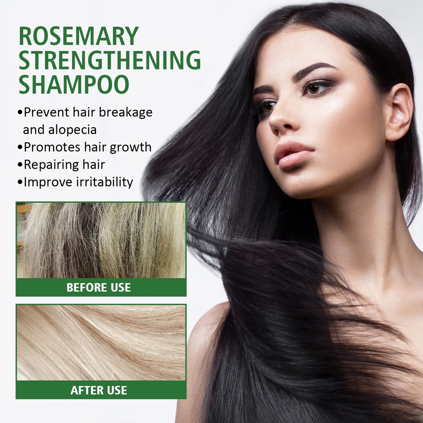 Rosemary Shampoo, Prevents Hair Loss Oil Control Fluffy And Smooth Shampoo - Korvel