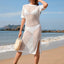 Slit Openwork Round Neck Cover-Up - Korvel