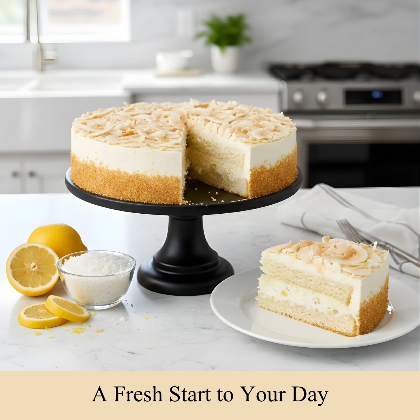 Cheesecake de Limón y Coco Sin Azúcar Andy Anand, 9 Pulgadas, 2.9 lb