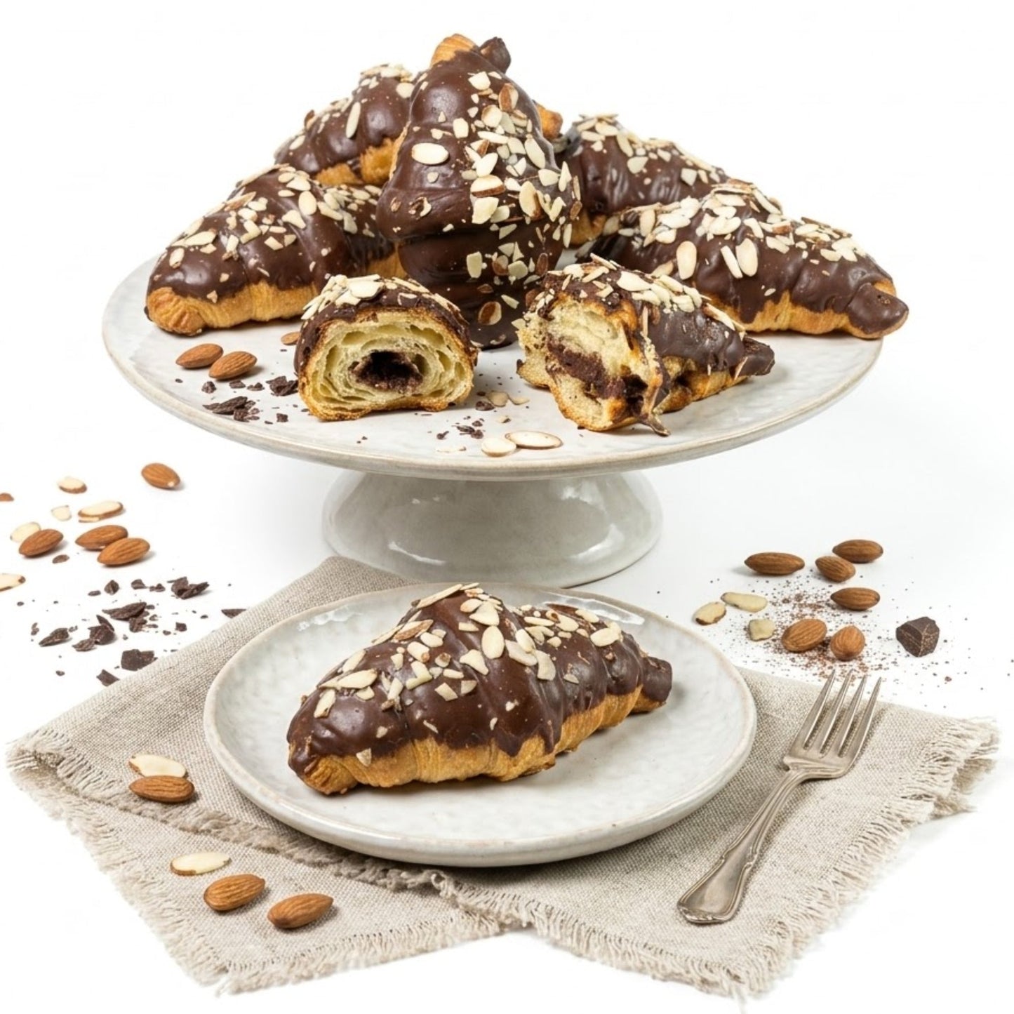 Andy Anand Sugar Free Dark Chocolate Almond Croissants - 10 Pcs