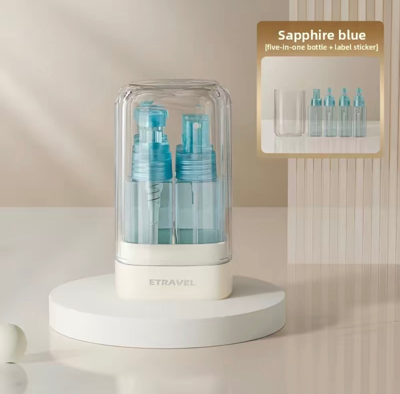 Dispensador de artículos de tocador TravelMate 4 en 1