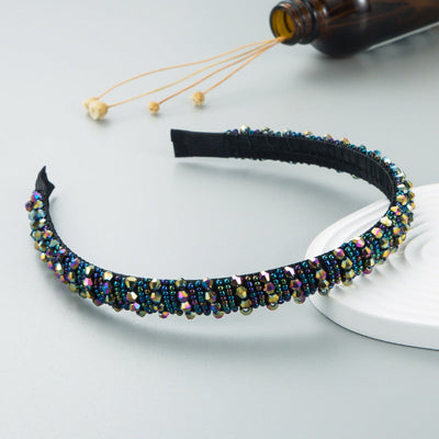 Hair Hoop Hand-woven Beaded Headband Female Baroque Sponge Hair Bundle Korean Face Wash Hair Accessories - Korvel
