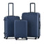 3 Piece Luggage Sets ABS Lightweight Suitcase with Two Hooks, Spinner Wheels, TSA Lock, (20/24/28) Navy - Korvel