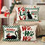 Christmas striped pillow cover linen black cat print pillowcase home holiday decoration cushion cover - Korvel