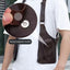 A medieval - style leather harness bag that is an anti - theft wallet, phone pouch, and suitable for men's Viking  cosplay. - Korvel