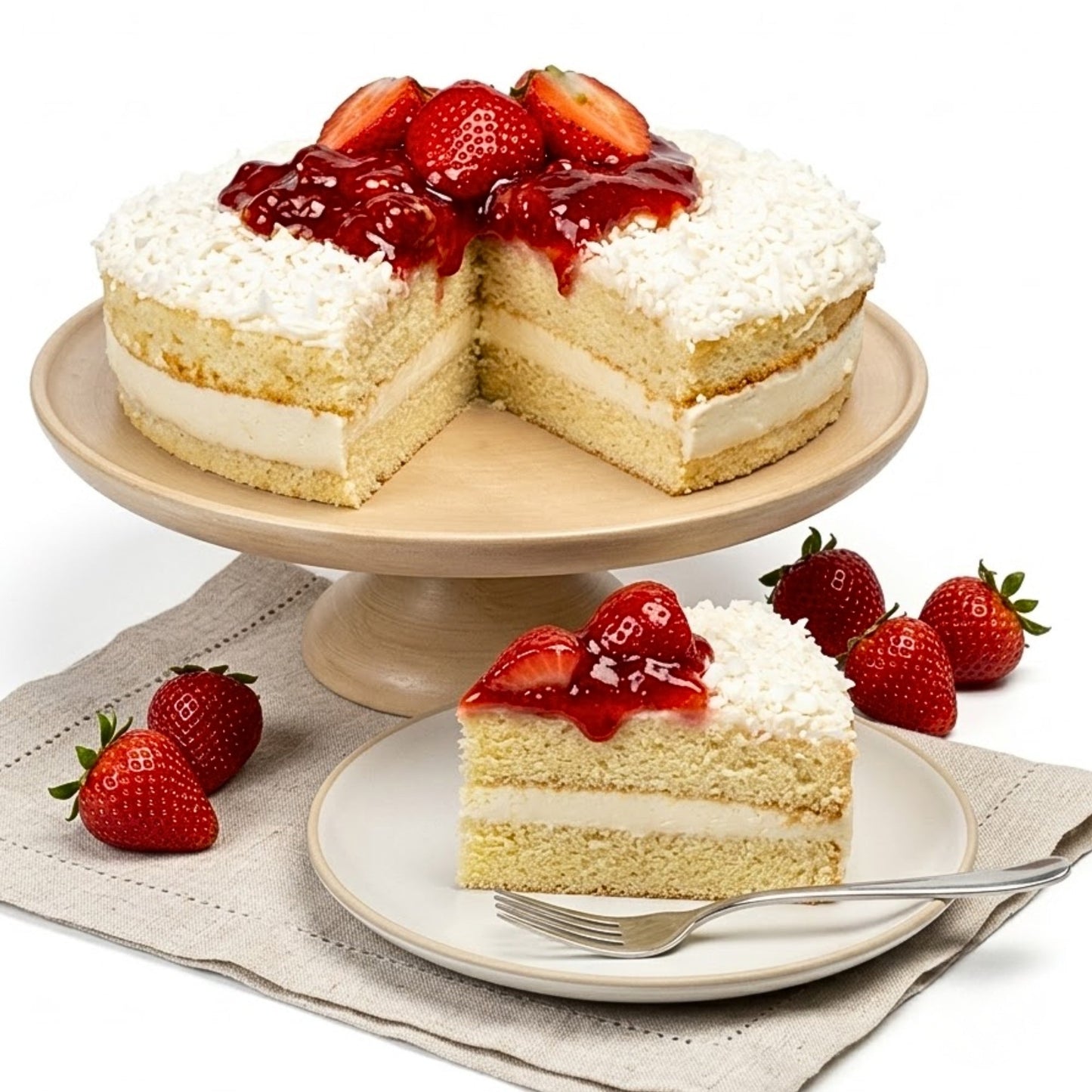 Pastel de Chocolate Blanco Sin Azúcar con Fresa - 2.5 lbs