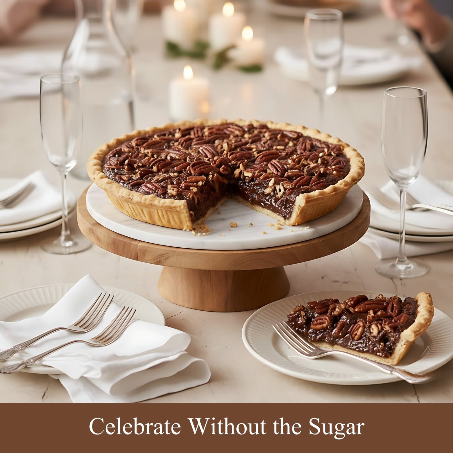 Pastel de Pecan con Chocolate Oscuro Sin Azúcar de Andy Anand - 2 lbs