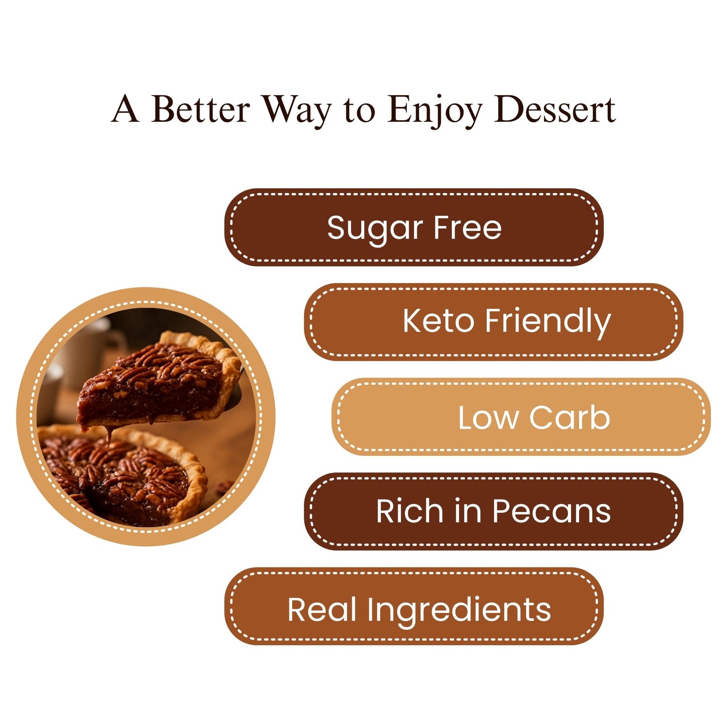 Pastel de Pecan con Chocolate Oscuro Sin Azúcar de Andy Anand - 2 lbs