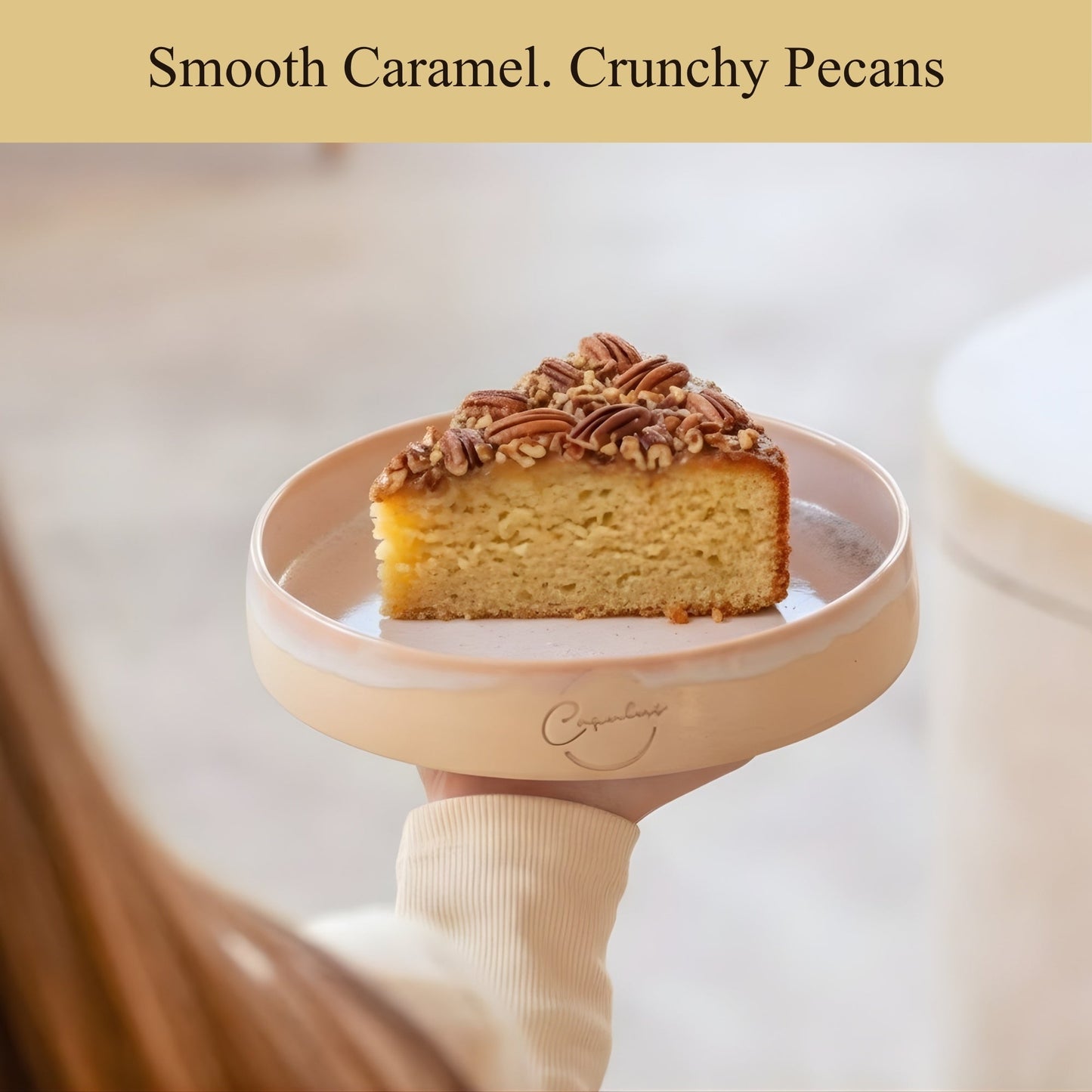 Pastel de Caramelo y Nueces Pecanas Gourmet Sin Azúcar y Sin Gluten de Andy Anand 9"