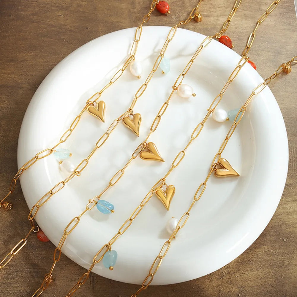 Collier Pendentif Cœur en Acier Titane